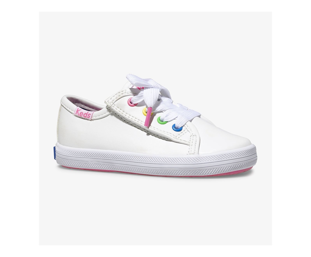 Keds Sneaker Kinder Weiß - Kickstart Multi-Color Eyelets Jr. - OEP-579801